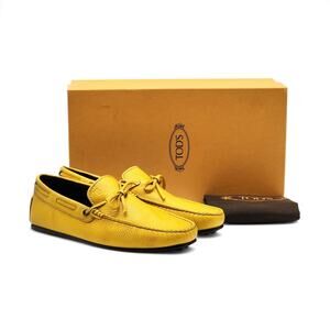 Tod's Driving Shoes City Gommino Leather Loafers in Yellow US 8.5 UK 7 NWB $695